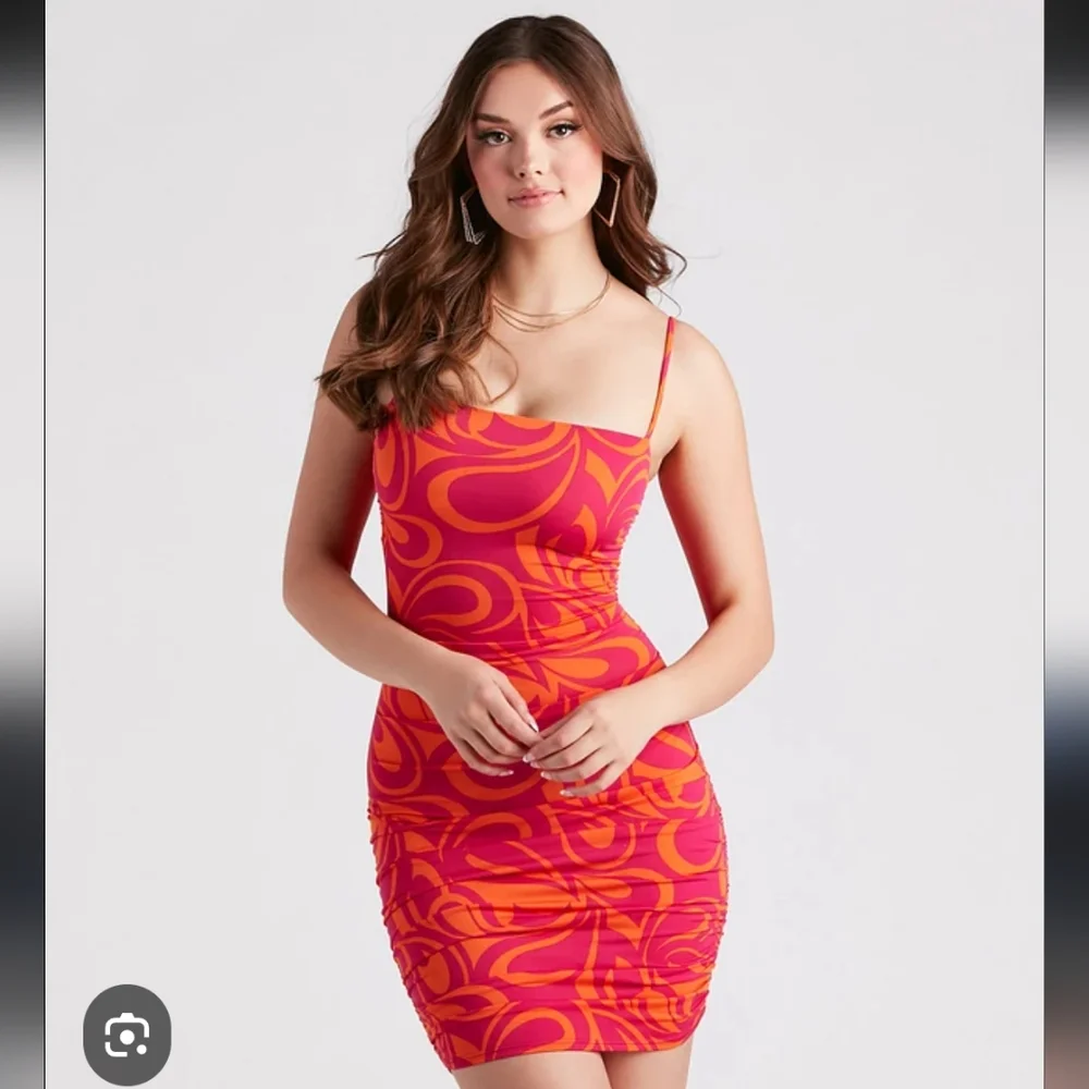 Windsor Ruched Dress Sz Small Vibrant Colorful Excel Used Cond Poly/Spandex - Picture 1 of 6